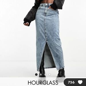 ASOS Denim Maxi Skirt Size 12 Curvy